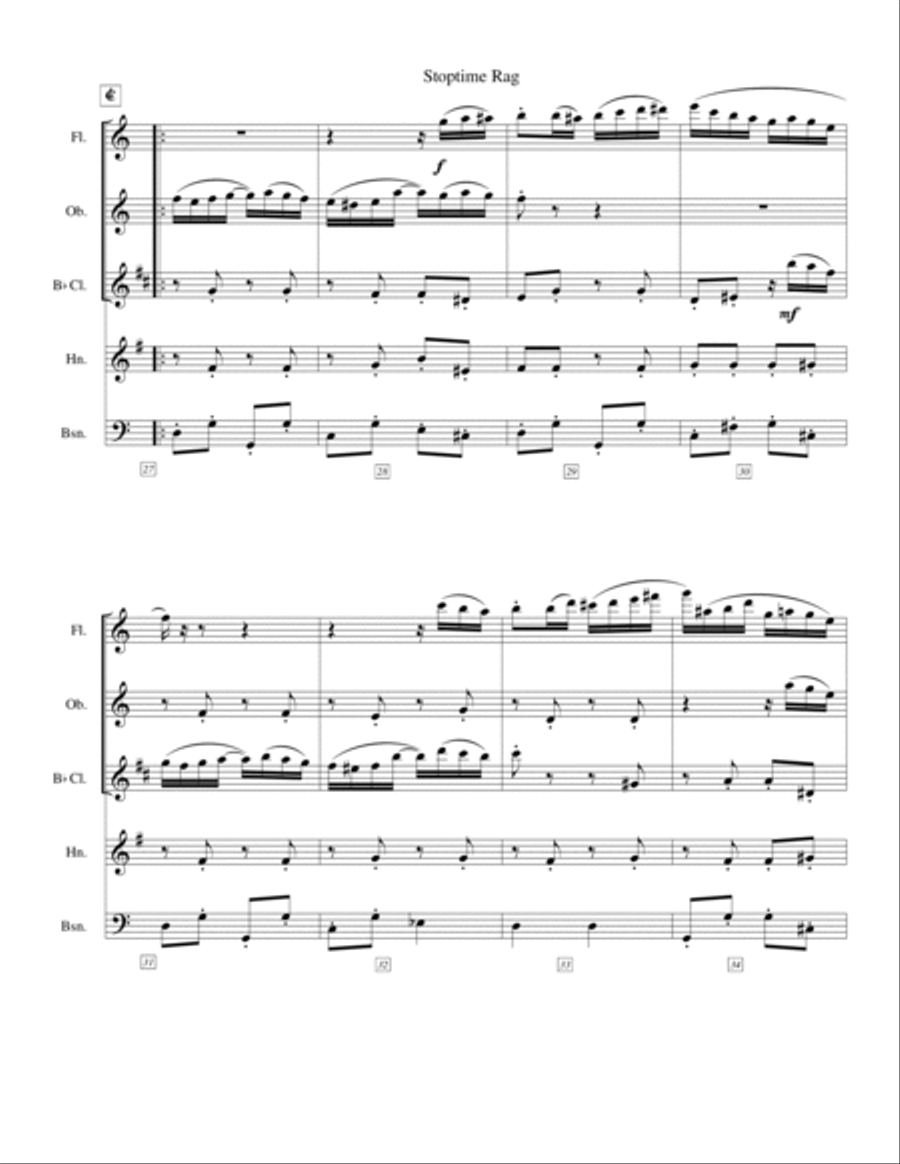 Stoptime Rag Woodwind Quintet scores gallery preview page 4