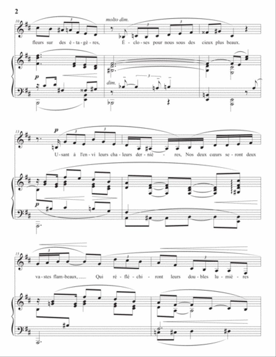 DEBUSSY: La mort des amants (transposed to D major) Voice scores gallery preview page 3