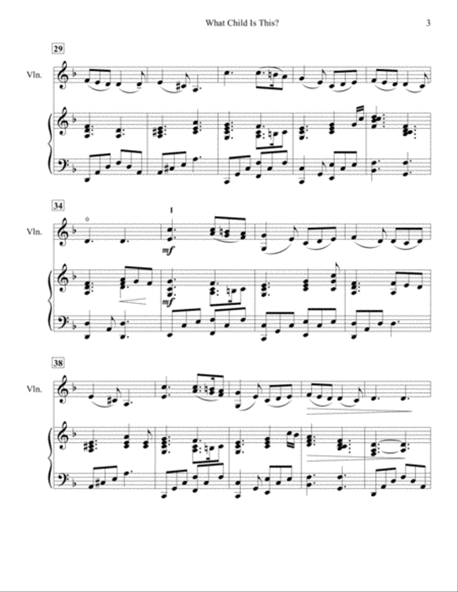 What Child is This, for Violin and Piano Violin Solo scores gallery preview page 6
