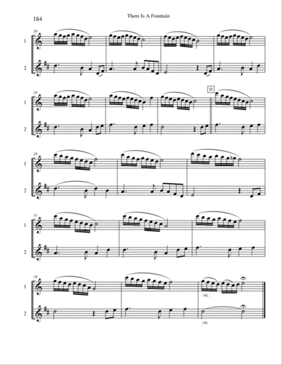 Ten Selected Hymns for the Performing Duet, Vol. 10 - flute and clarinet (bass clarinet) Woodwind Duet scores gallery preview page 4