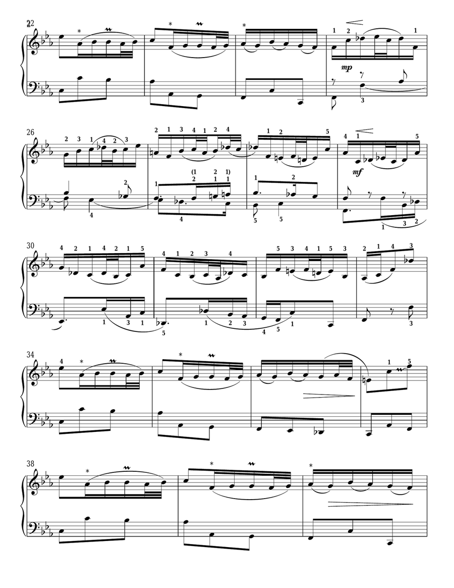 Prelude, BWV 823 Piano Solo scores gallery preview page 2