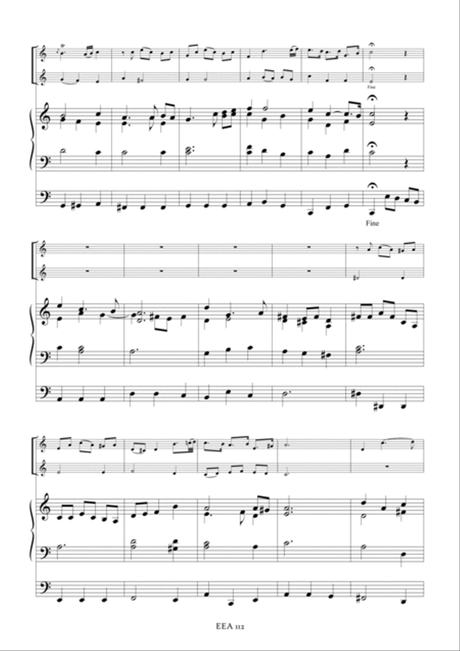 Be you with me / Bist Du bei mir from BWV 508 - arrangement for two trumpets and organ Trumpet Duet scores gallery preview page 4