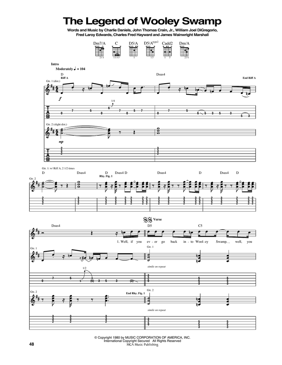 The Legend Of Wooley Swamp Acoustic Guitar scores gallery preview page 1