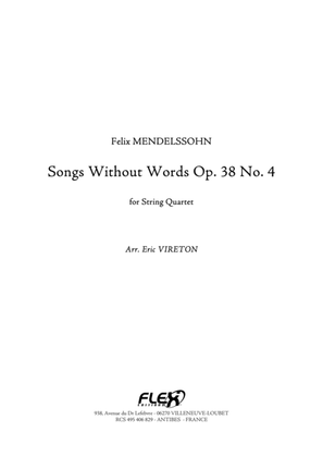 Book cover for Songs Without Words Opus 38 No. 4