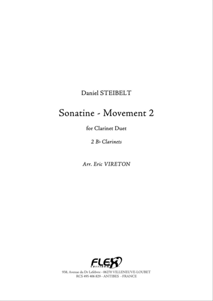 Sonatine - Movement 2 Sonatine - Movement 2 Clarinet Duet scores gallery preview page 1