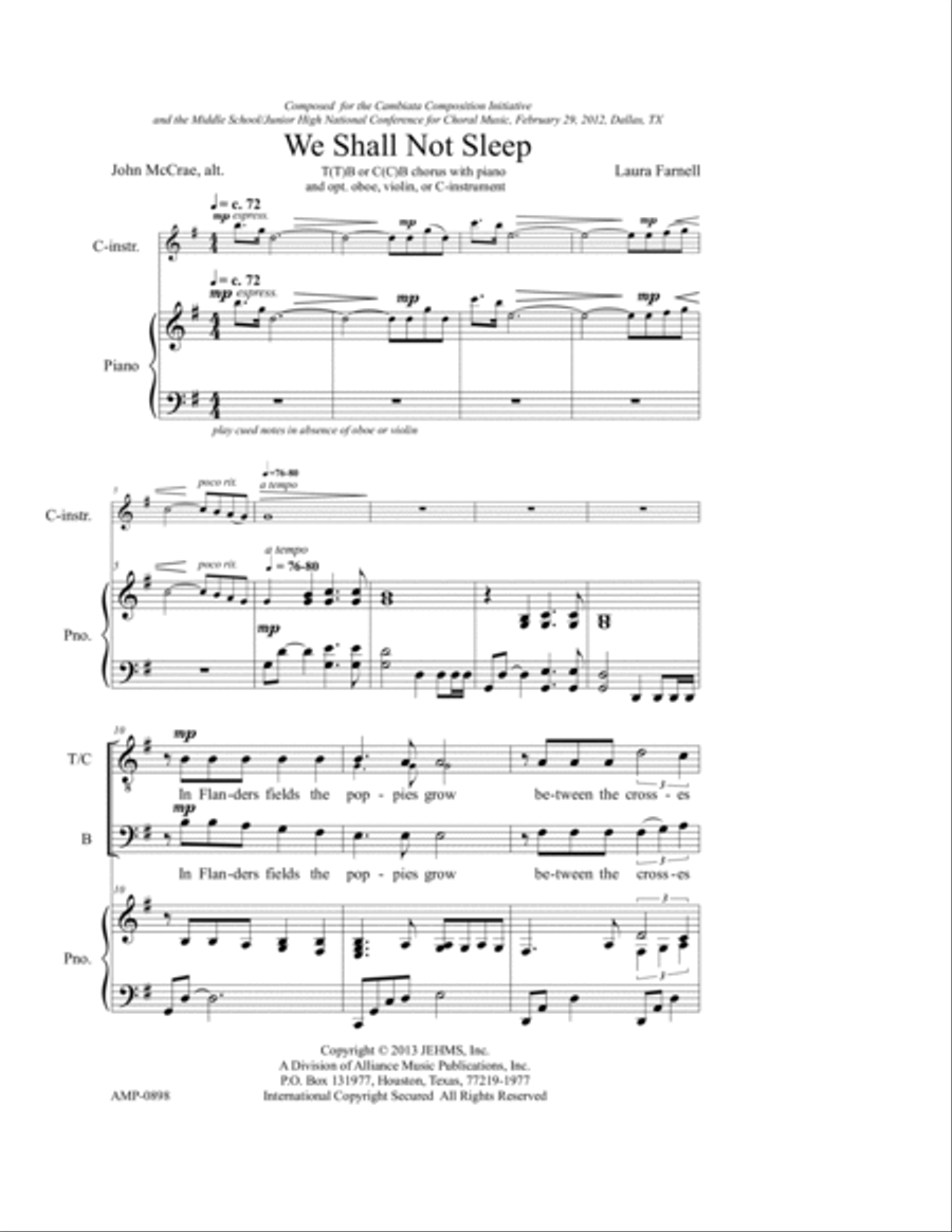We Shall Not Sleep Choir scores gallery preview page 6