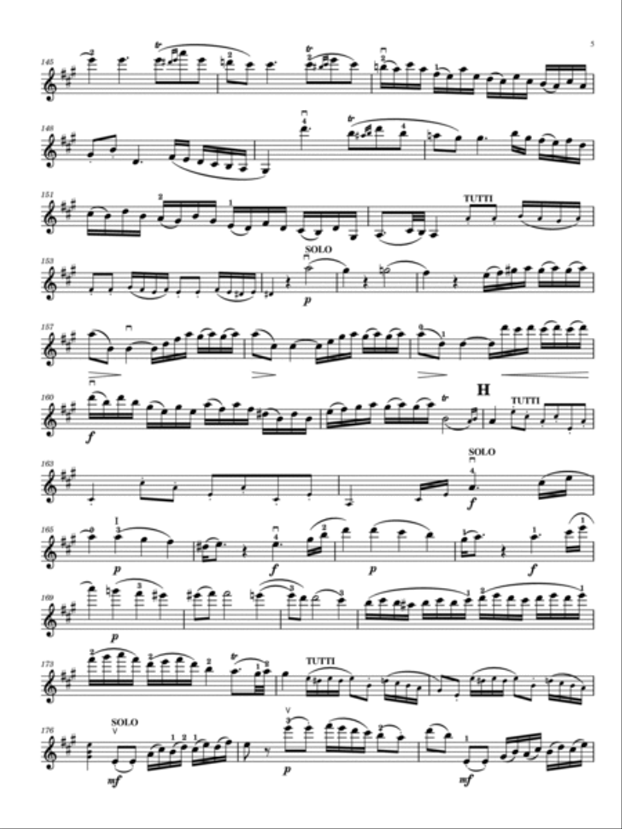 Mozart - Violin Concerto No.5 in A major, K.219 Violino principale - Original With Fingered Violin Solo scores gallery preview page 5