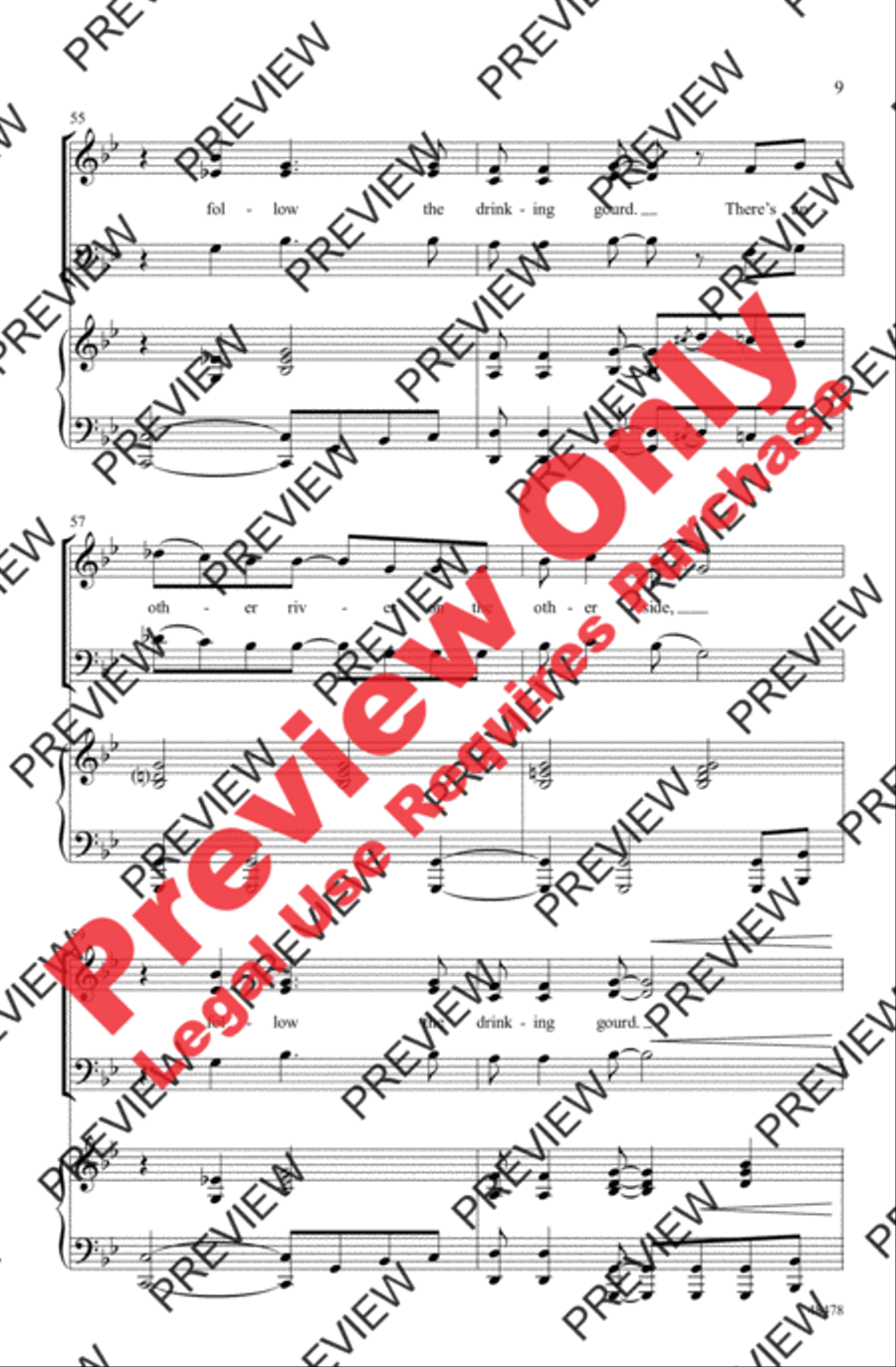 Follow the Drinking Gourd 3-Part scores gallery preview page 9