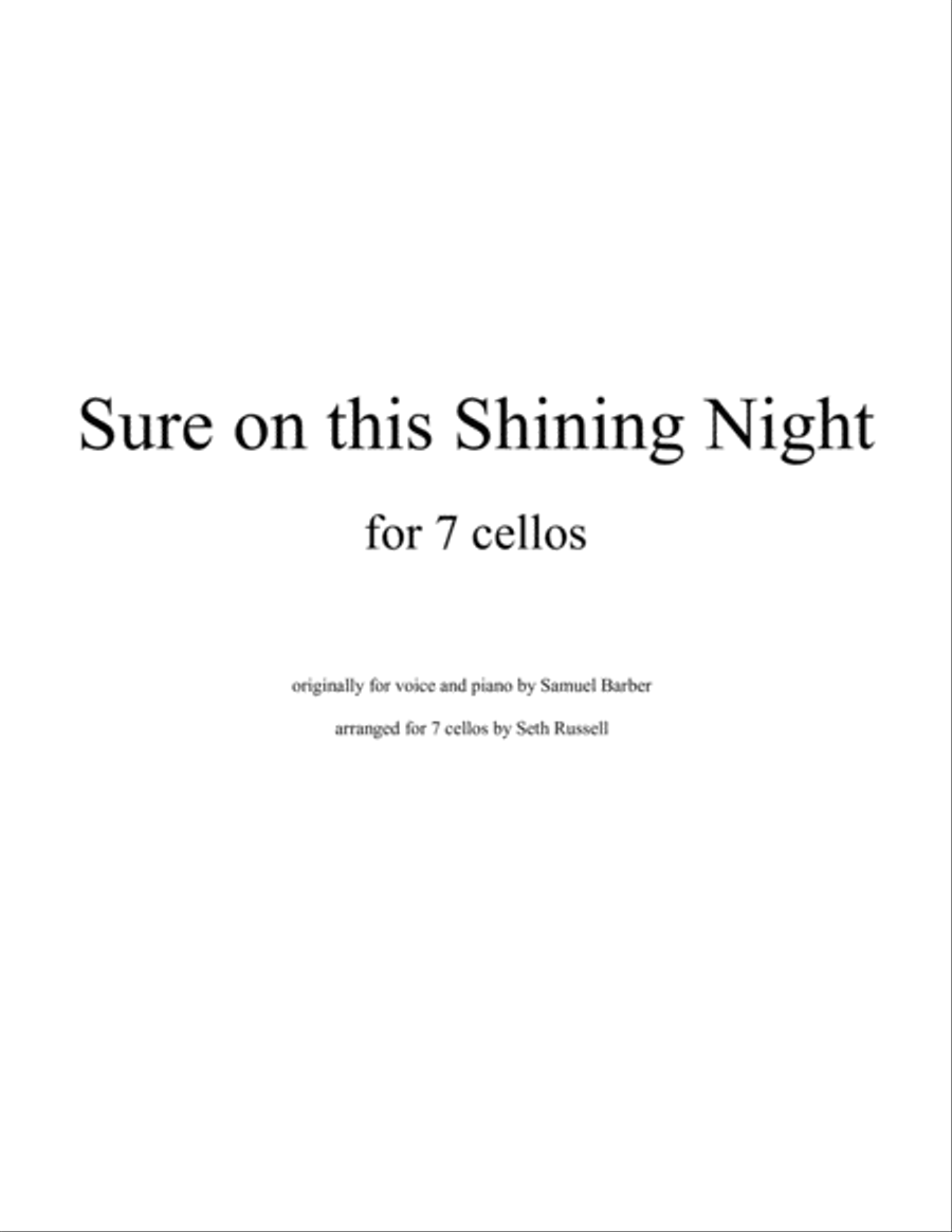 Sure On This Shining Night, Op. 13, No. 13 Cello scores gallery preview page 1