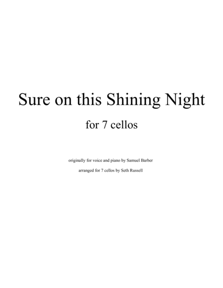 Sure On This Shining Night, Op. 13, No. 13 image number null