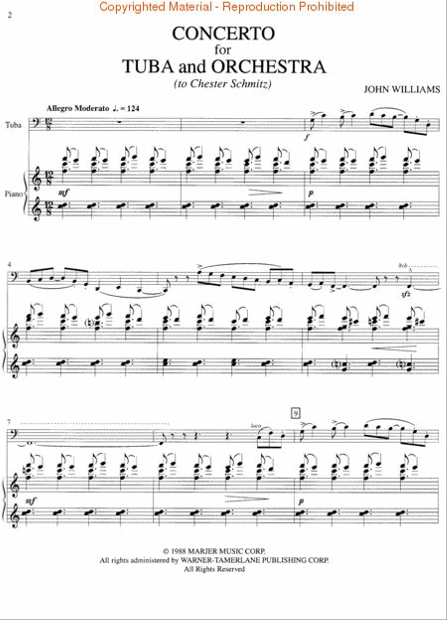 Concerto for Tuba and Orchestra Tuba scores gallery preview page 3