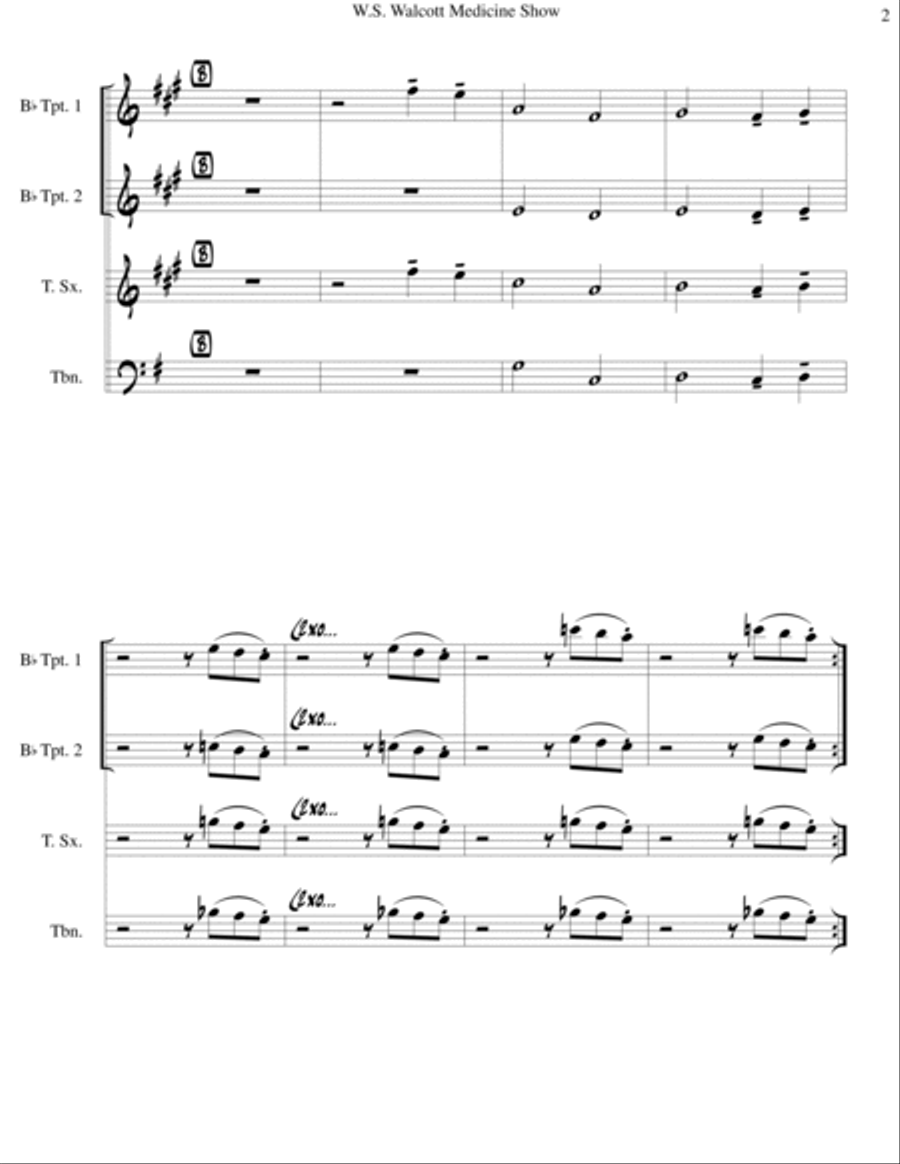 W.s. Walcott Medicine Show Tenor Saxophone scores gallery preview page 3