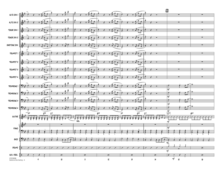 Gold on the Ceiling - Conductor Score (Full Score) Jazz Ensemble scores gallery preview page 3