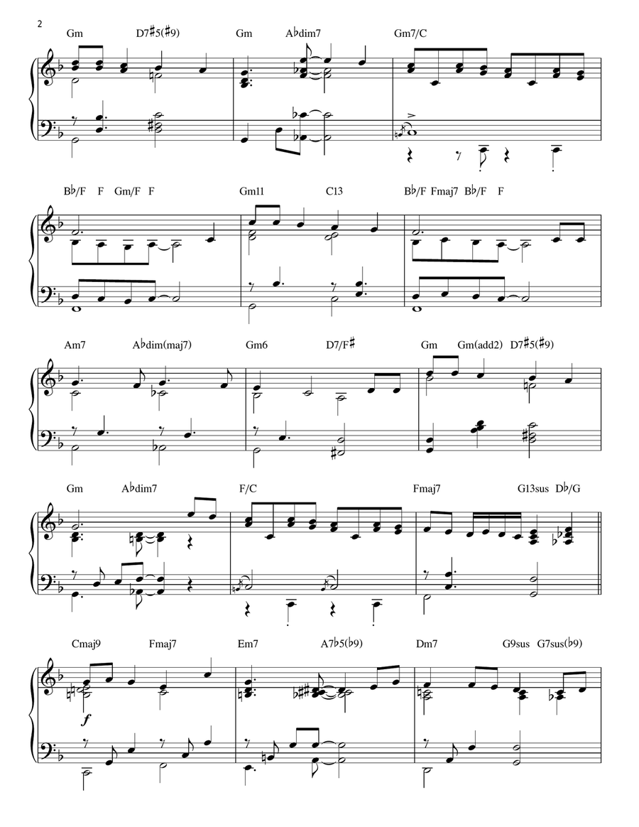 Let It Snow! Let It Snow! Let It Snow! [Jazz version] Piano Solo scores gallery preview page 2