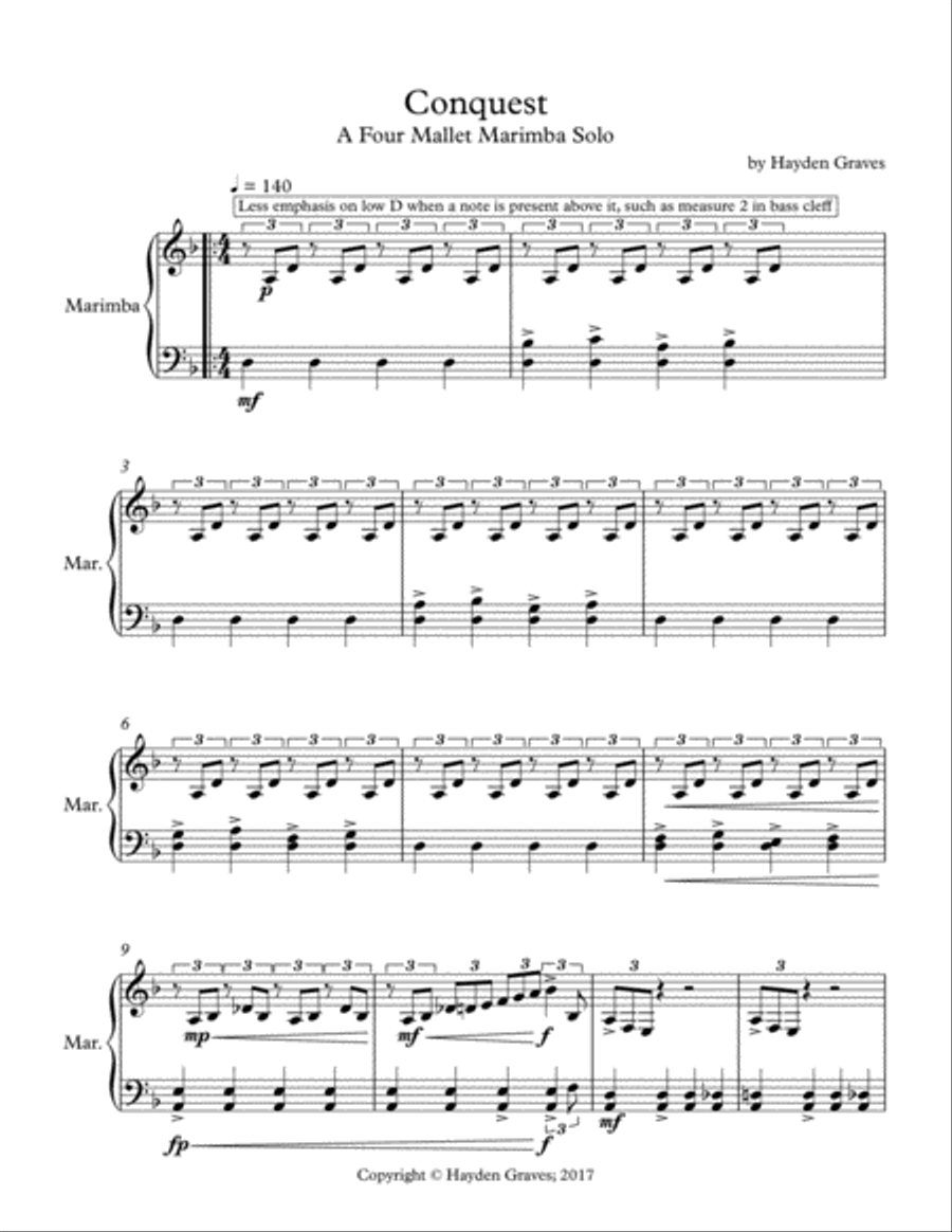 Conquest Marimba scores gallery preview page 1