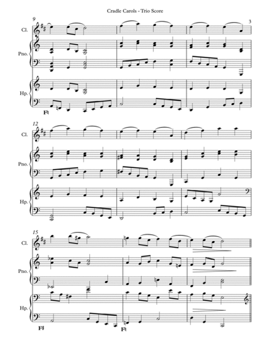 Cradle Carols, Trio for Bb Clarinet, Pedal Harp and Piano image number null