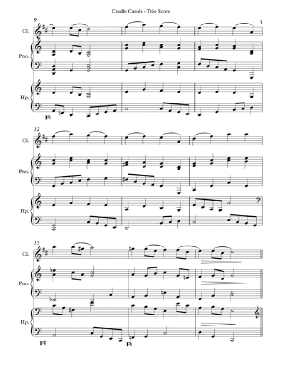 Cradle Carols, Trio for Bb Clarinet, Pedal Harp and Piano image number null