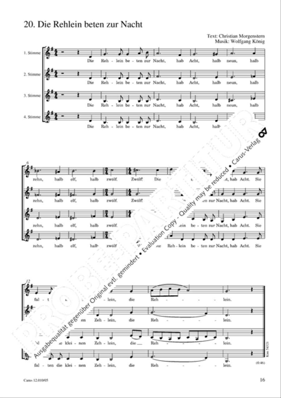 Morgensternlieder Choir scores gallery preview page 17