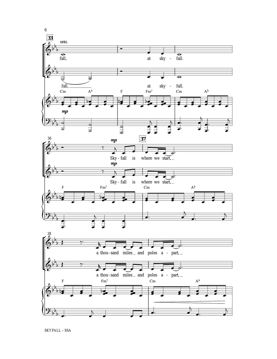 Skyfall (arr. Paul Langford) SSA scores gallery preview page 5