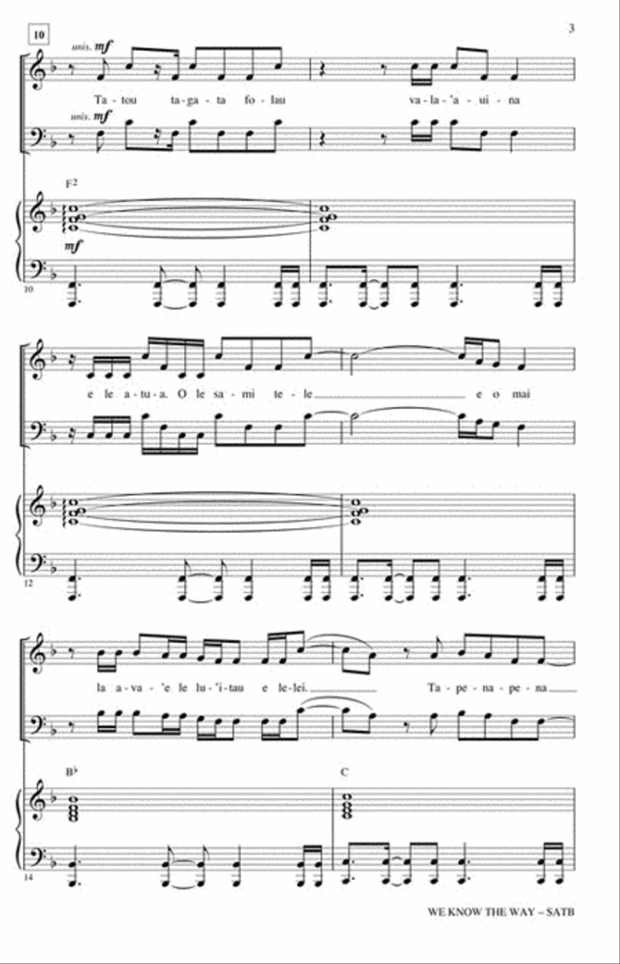 We Know the Way We Know the Way 4-Part scores gallery preview page 3