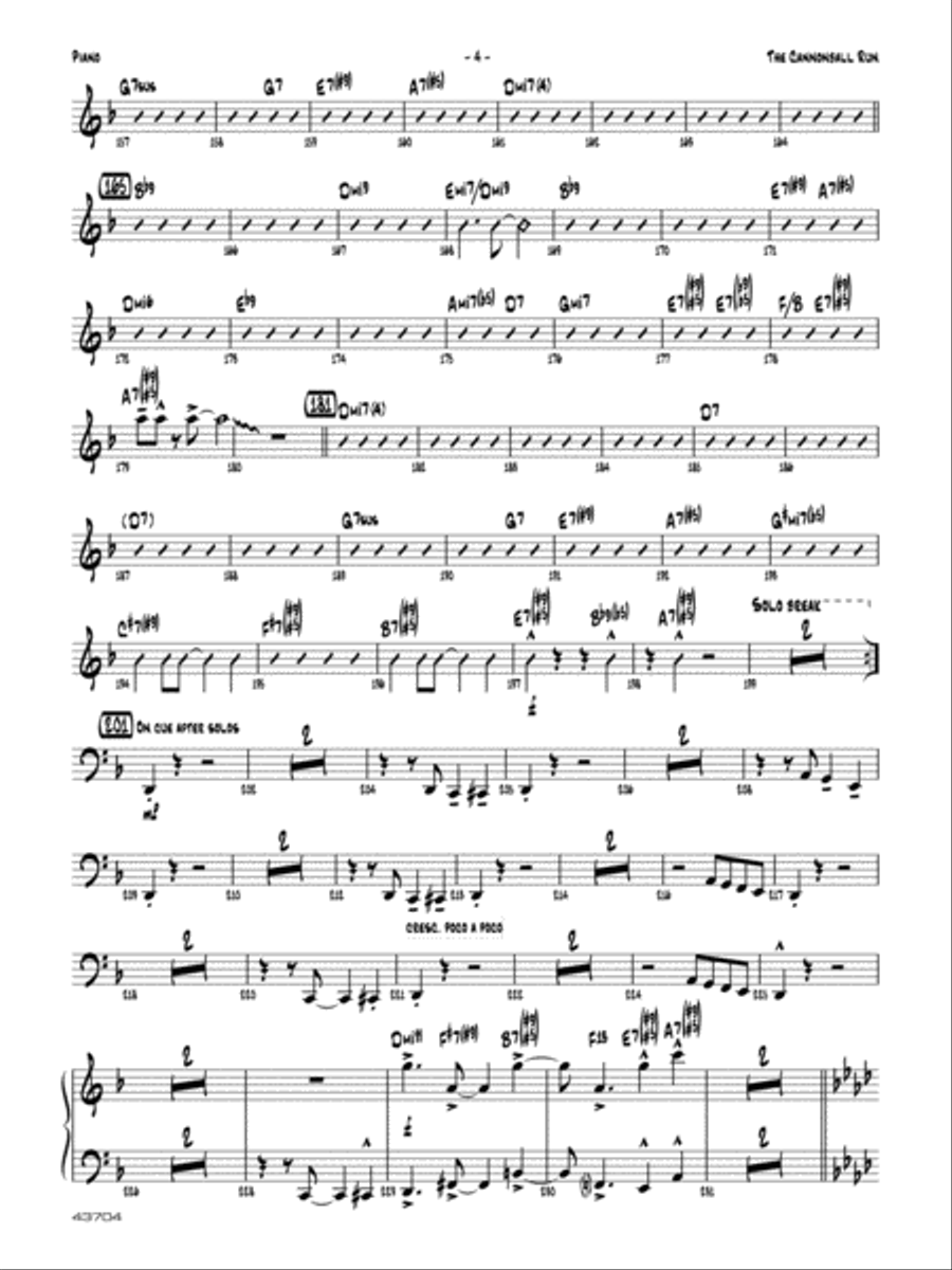 The Cannonball Run: Piano Accompaniment Jazz Ensemble scores gallery preview page 4