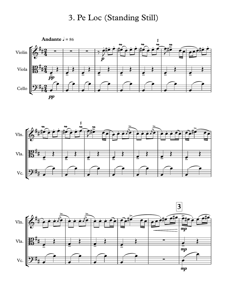 Romanian Folk Dances (String Trio) String Trio scores gallery preview page 6