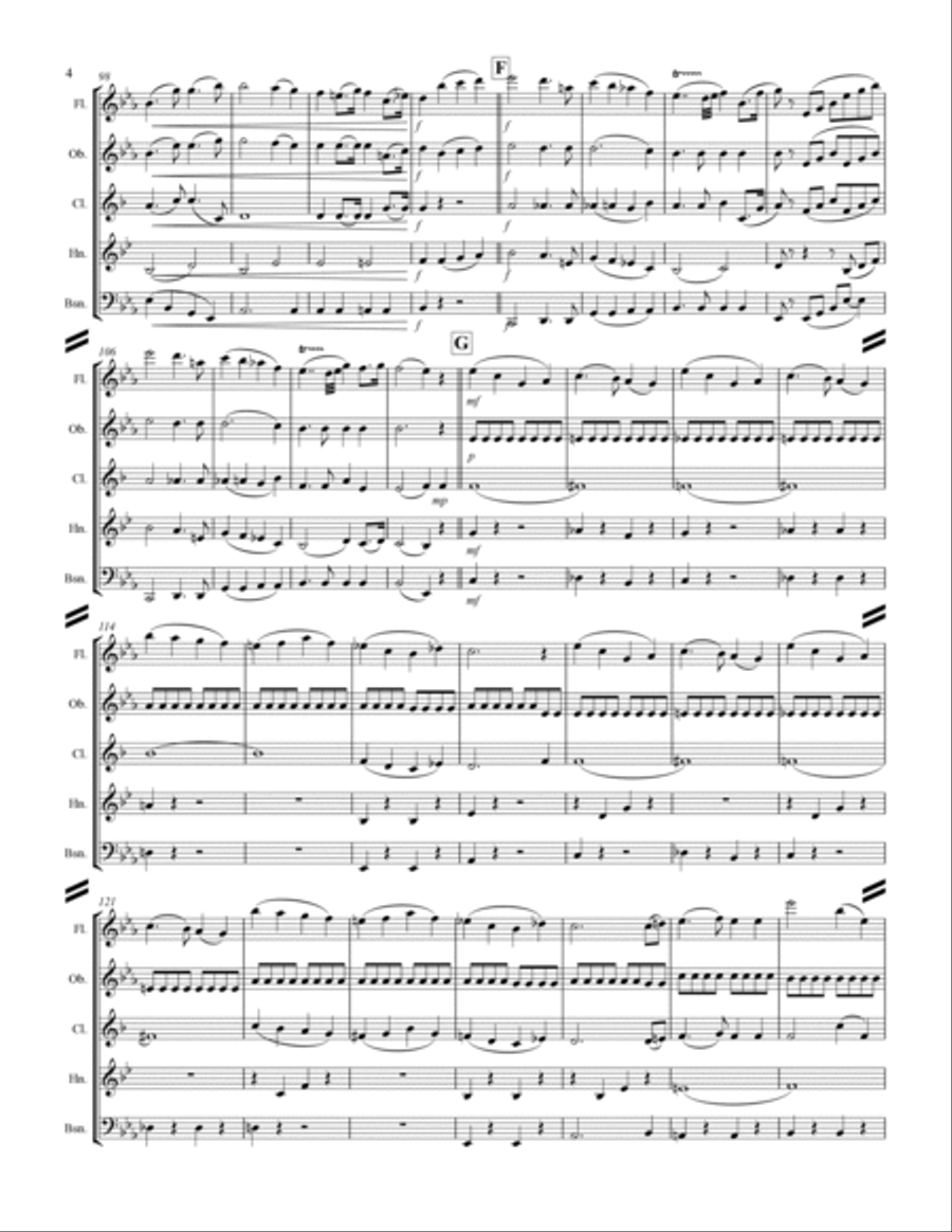 Wedding Processional & Recessional (for Woodwind Quintet) Woodwind Quintet scores gallery preview page 5
