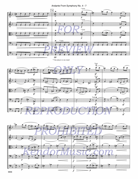 Andante From Symphony No. 4 (Full Score)