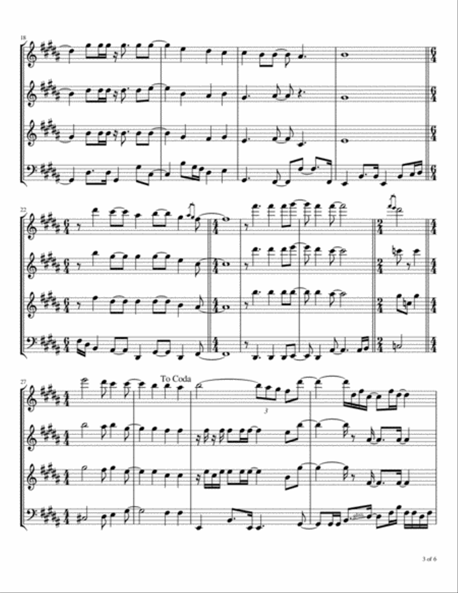 Lo, How A Rose E'er Blooming Woodwind Quartet scores gallery preview page 4
