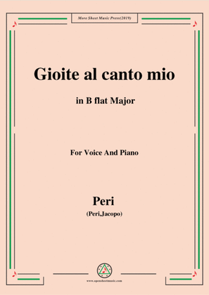Book cover for Peri-Gioite al canto mio in B flat Major,ver.1,from 'Euridice',for Voice and Piano