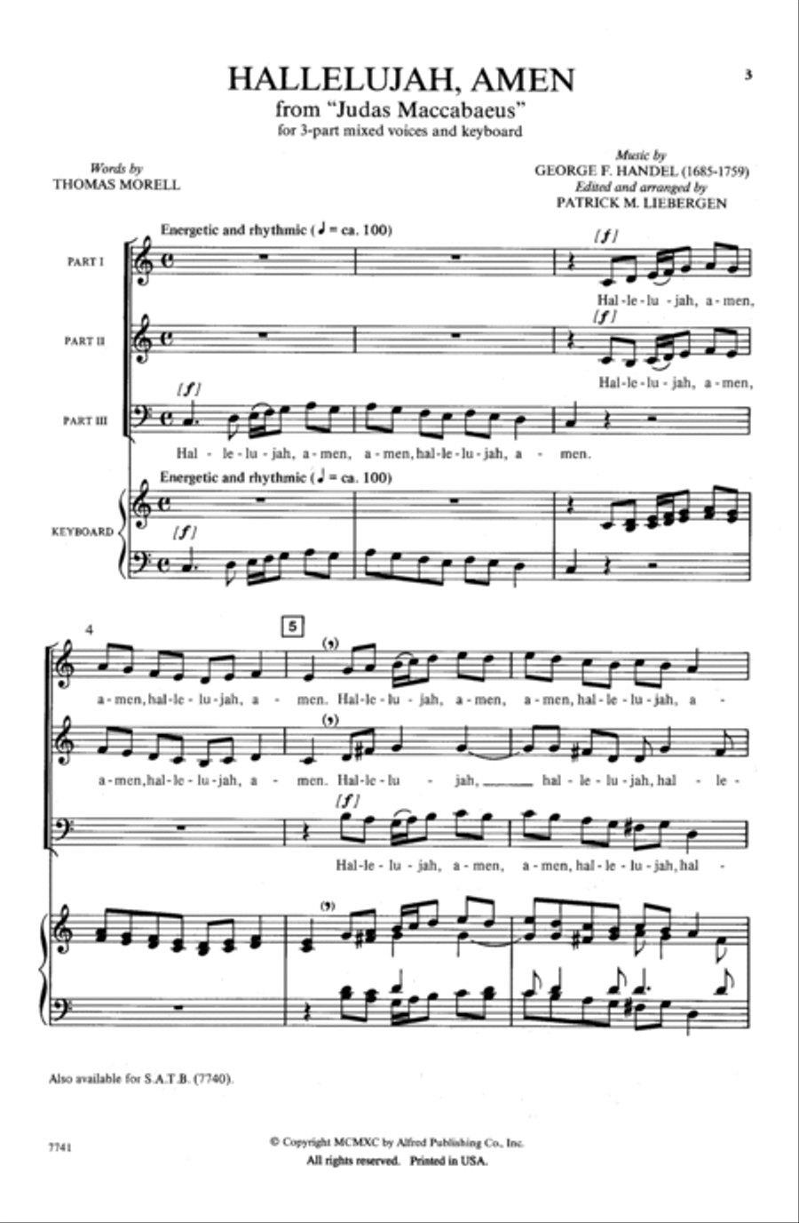 Hallelujah, Amen 3-Part scores gallery preview page 9