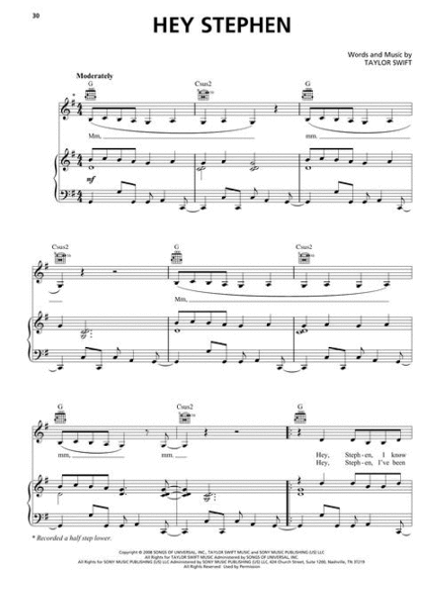 Taylor Swift – Fearless (Taylor's Version) Piano, Vocal, Guitar scores gallery preview page 7