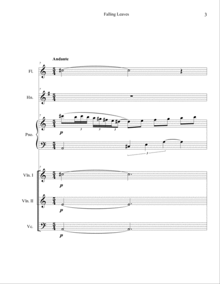 Falling Leaves Small Ensemble scores gallery preview page 3