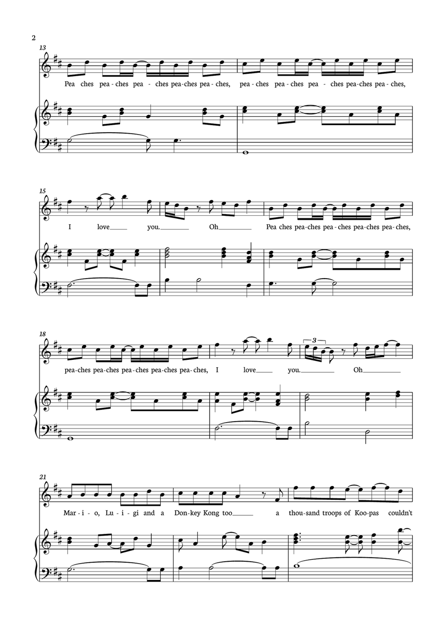 Peaches Piano, Vocal scores gallery preview page 2