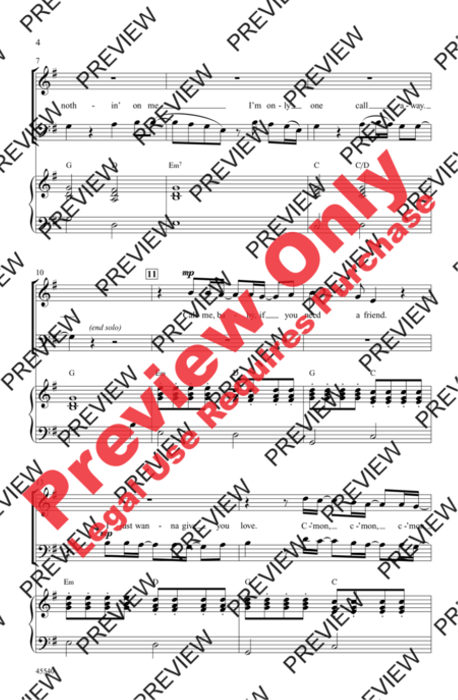 One Call Away One Call Away 3-Part scores gallery preview page 3
