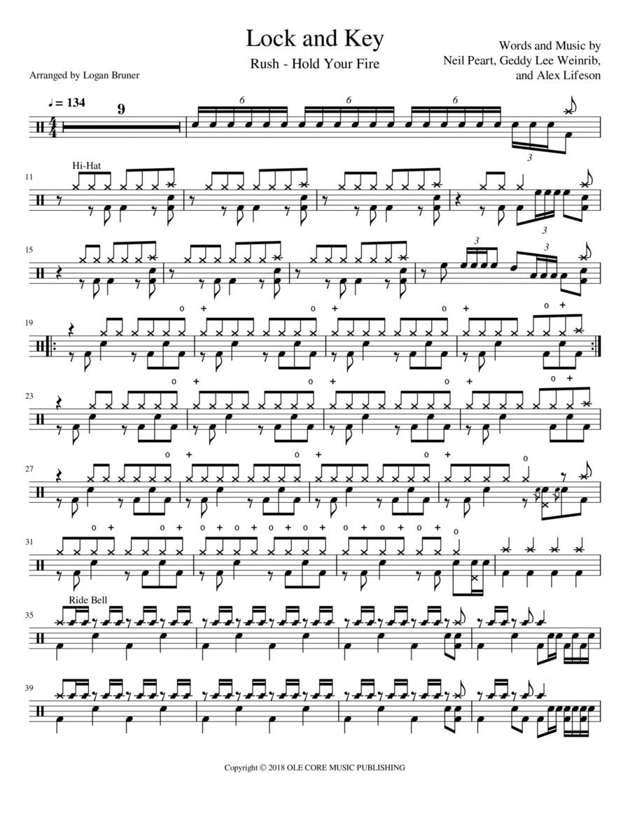 Lock And Key Drum Set scores gallery preview page 1