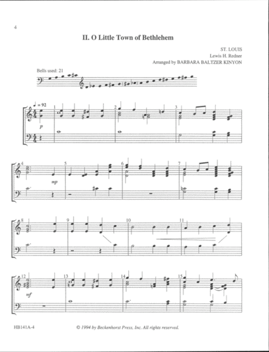 Let's All Ring Carols With Keyboard - handbell part 2-Octaves scores gallery preview page 3
