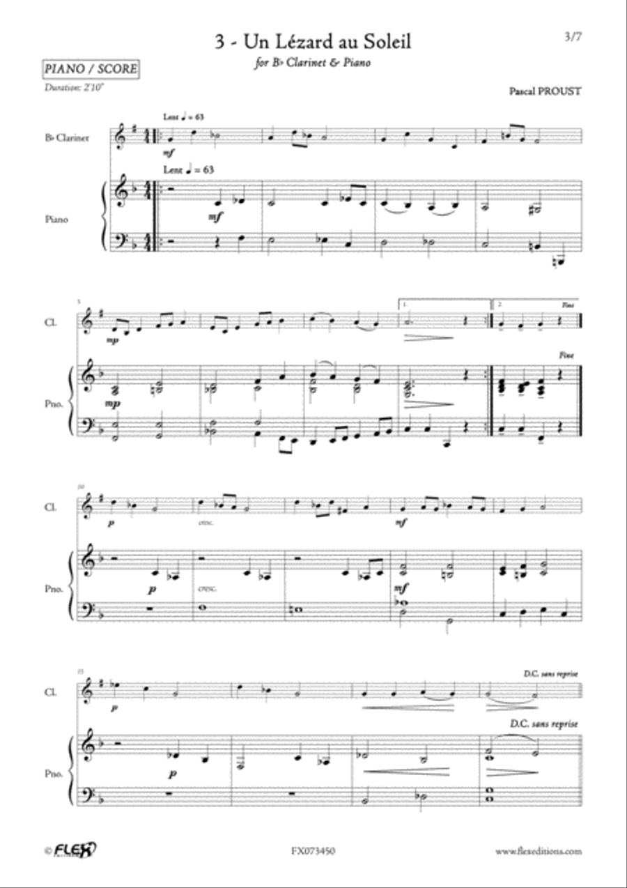 The Clarinet du cote de chez Proust - Beginners - Volume 1 B-Flat Clarinet scores gallery preview page 5