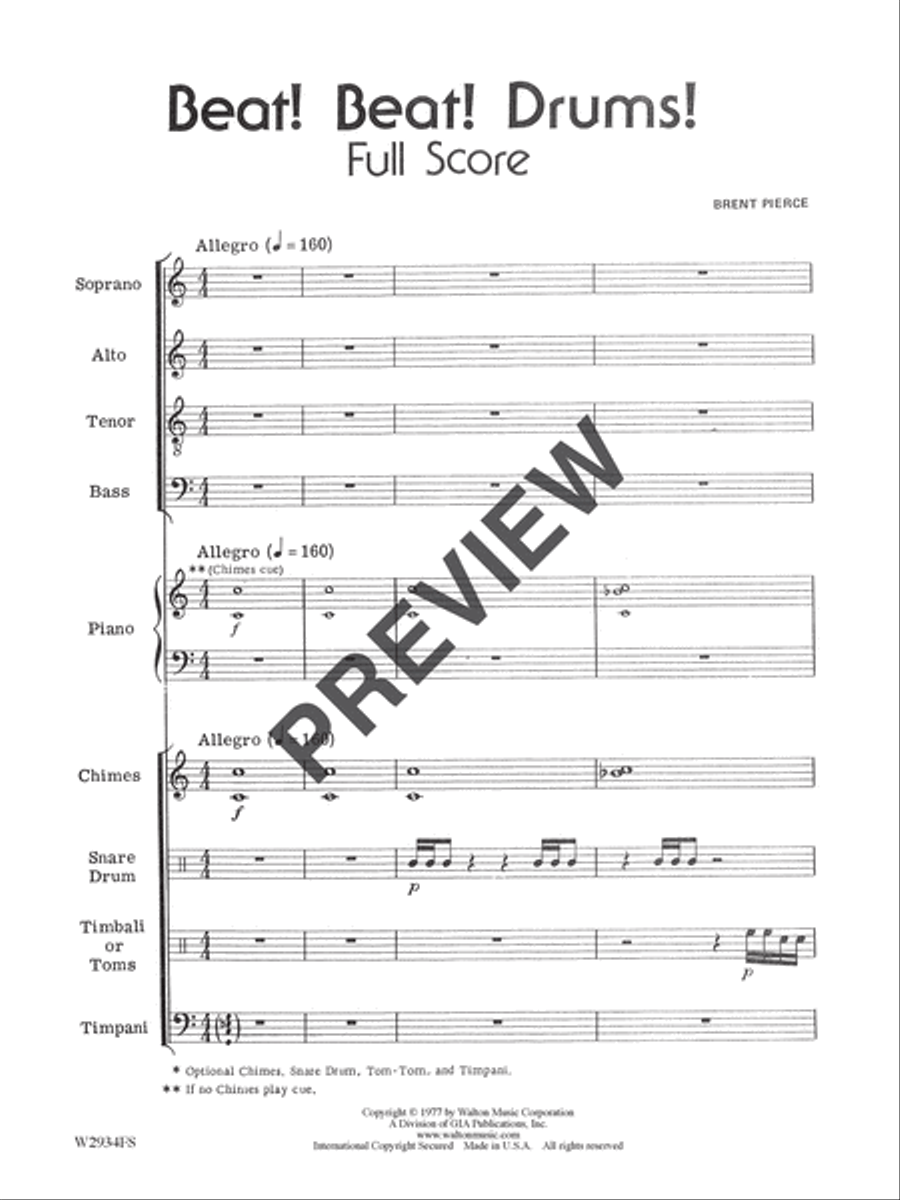 Beat! Beat! Drums! (Full Score) Choir scores gallery preview page 2