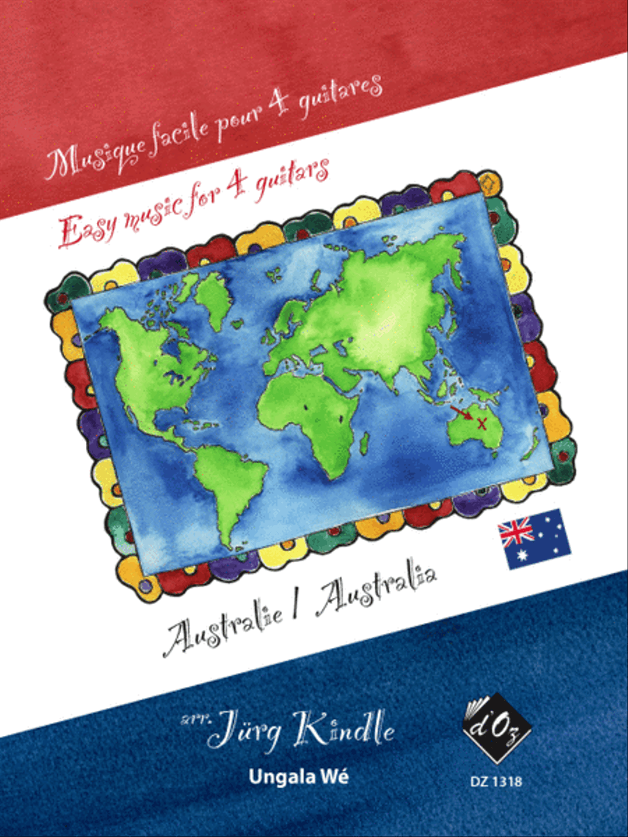Musique facile pour 4 guitares - Australie (Ungala Wé) Guitar Ensemble scores gallery preview page 1