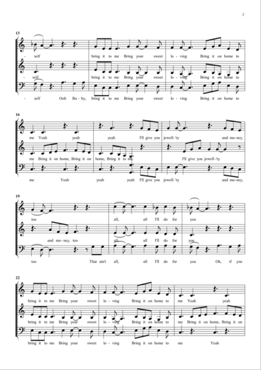 Bring it on home to me 4-Part scores gallery preview page 2