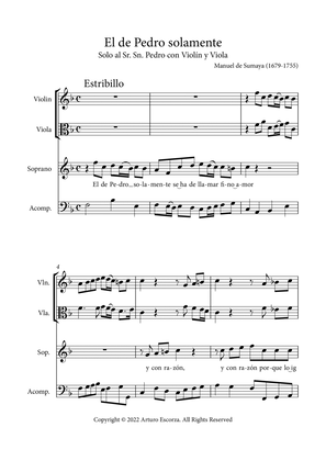El de Pedro solamente - Solo al Sr. Sn. Pedro con Violin y Viola - Score Only