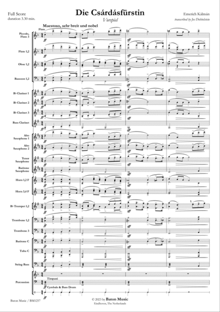 Die Csárdásfürstin Die Csárdásfürstin Concert Band scores gallery preview page 2
