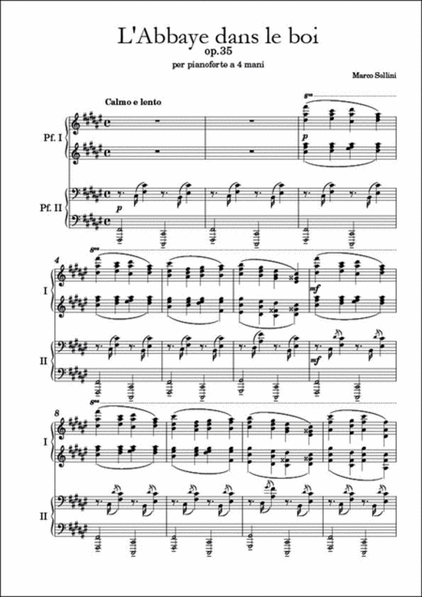 L'Abbaye dans le boi Op. 35, for Piano 4-Hands
