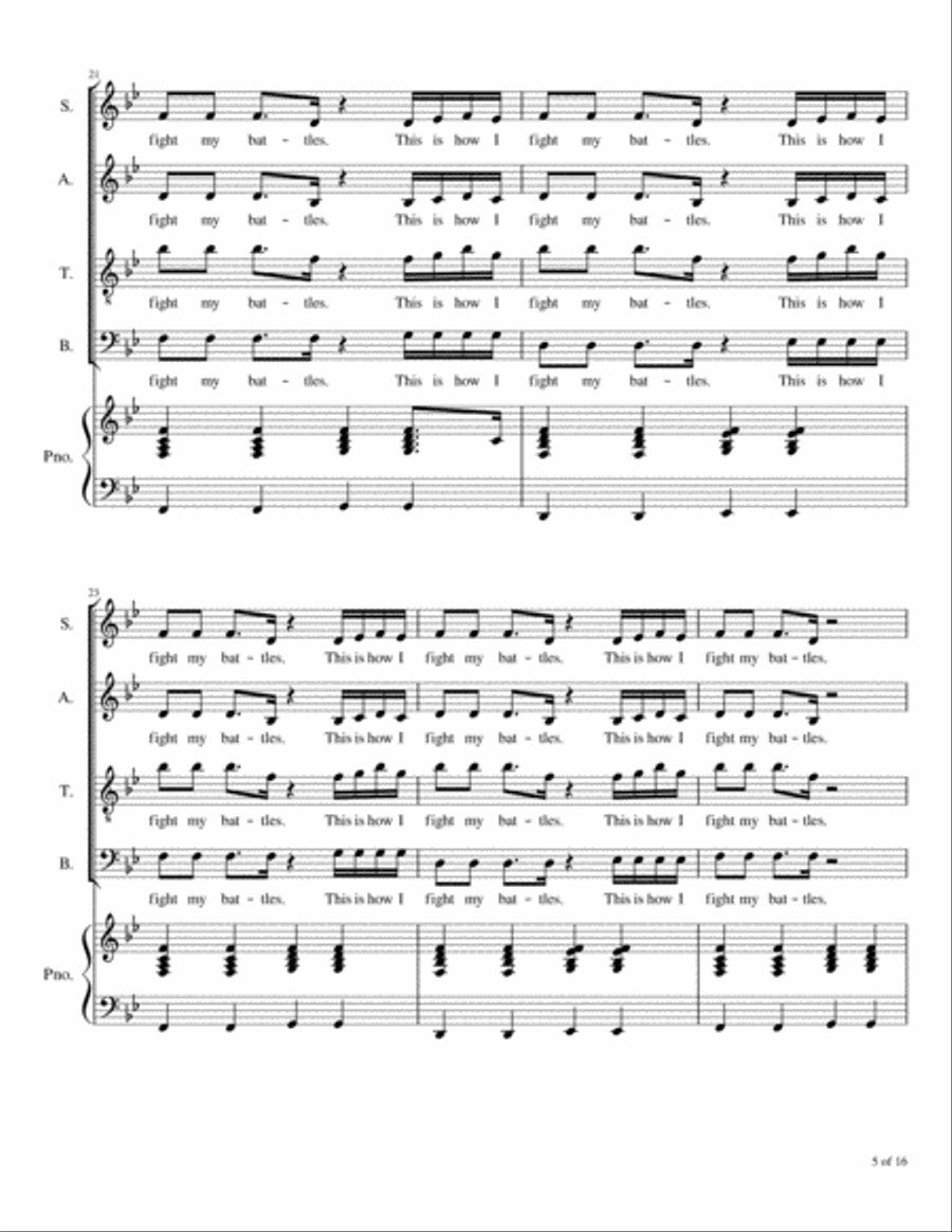 Surrounded (fight My Battles) 4-Part scores gallery preview page 6