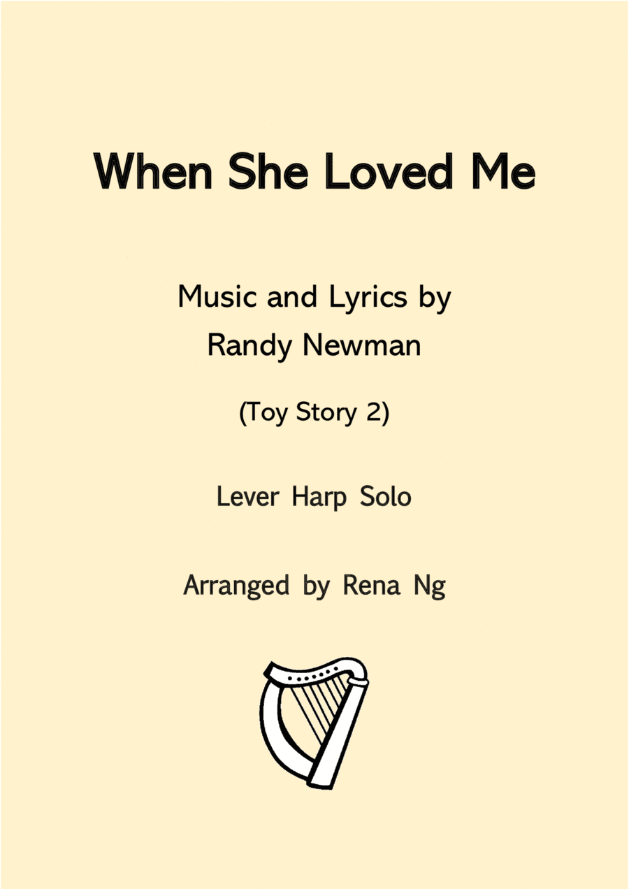 When She Loved Me Harp scores gallery preview page 1