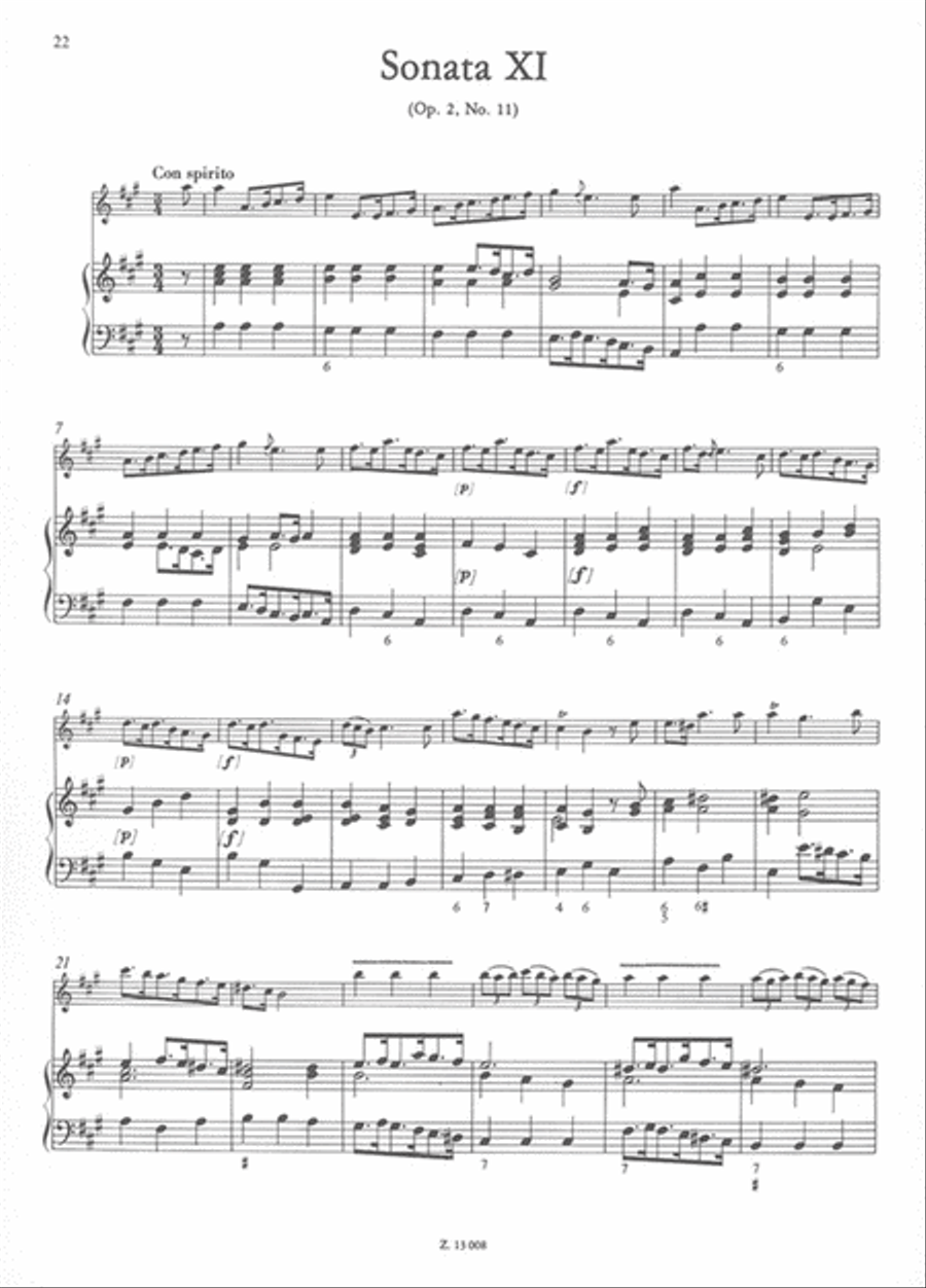 12 Sonate Op. 2, Vol. IV, nos. 10-12 Flute scores gallery preview page 3