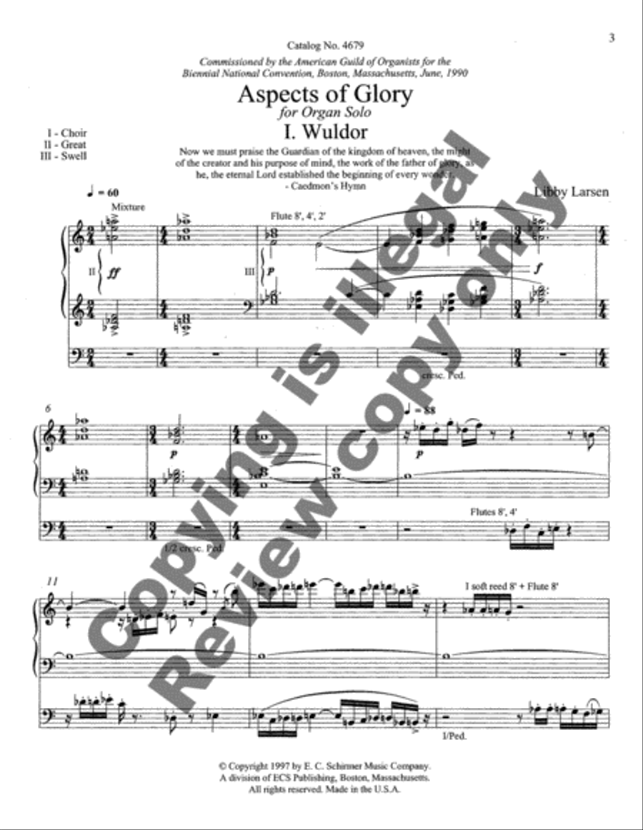 Aspects of Glory Aspects of Glory Organ scores gallery preview page 3