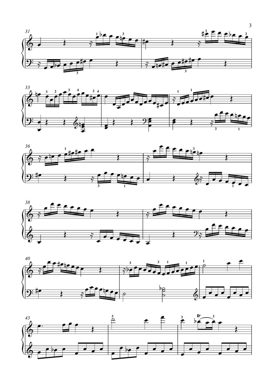 Sonata in C Major K.545 (Allegro) Piano Solo scores gallery preview page 3