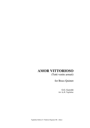 AMOR VITTORIOSO - Gastoldi - For Brass Quintet - With Parts
